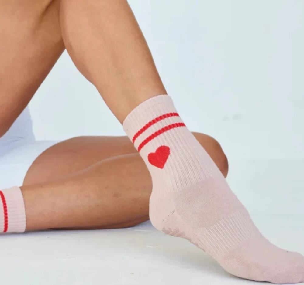 Lucky Honey The Emmie Heart Grip Socks (Barre/Pilates)